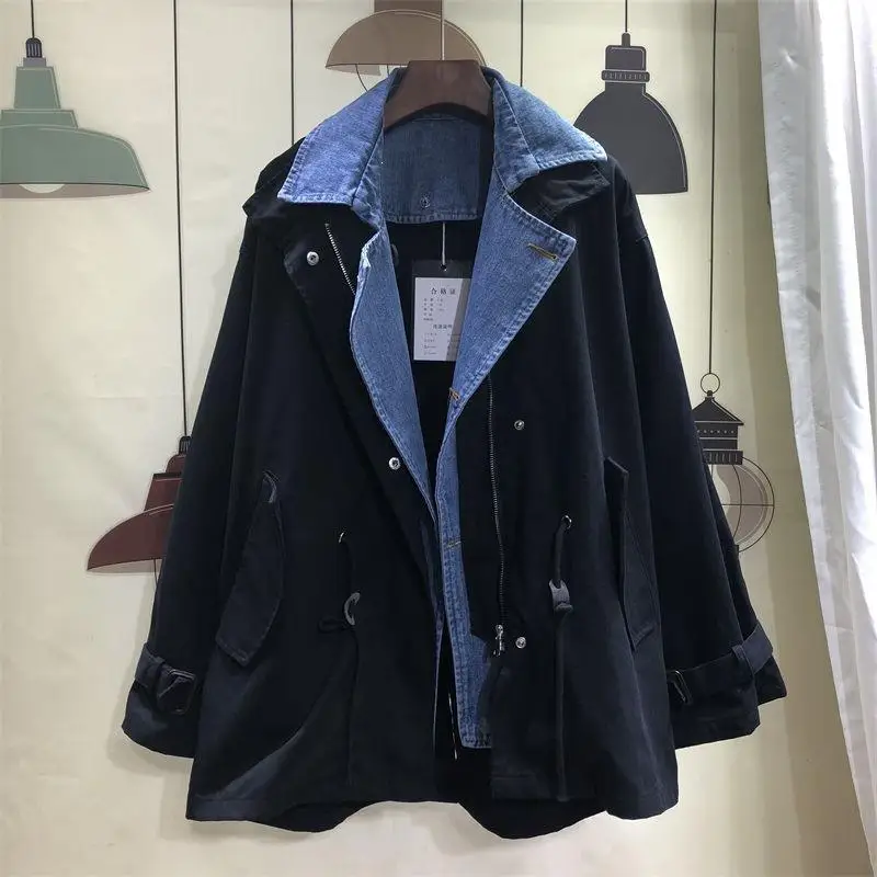 Korean Style Splice Zipper Plus Size Jacket Women Clothing Spring Casual Cotton Denim Jacket 
Korean Style Splice Zipper Plus Size Jacket Women Clothing Spring Casual Cotton Denim Jacket