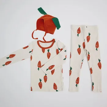 3pcs Baby Clothes Sets Carrot Print Baby Long Sleeve Tops + Pants + Hat 3pcs Kids Homewear Outfits Girl Boy Newborn Pajamas Set 
3pcs Baby Clothes Sets Carrot Print Baby Long Sleeve Tops + Pants + Hat 3pcs Kids Homewear Outfits Girl Boy Newborn Pajamas Set