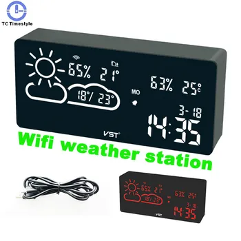 Alarm Clock Wifi World Time Weather Forecast Temperature And Humidity App Smart Wireless Connection Led Silent Snooze Electronic
Alarm Clock Wifi World Time Weather Forecast Temperature And Humidity App Smart Wireless Connection Led Silent Snooze Electronic