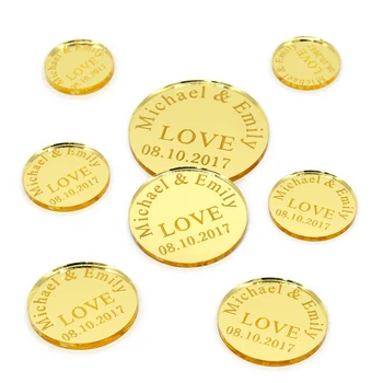 60x Personalized Wedding Custom Gold Mirror Circular Decoration Engraved Couple Names LOVE Round Party Table Centerpieces Favors
60x Personalized Wedding Custom Gold Mirror Circular Decoration Engraved Couple Names LOVE Round Party Table Centerpieces Favors
