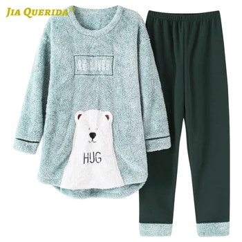 Crew Neck Pj Set for Woman Long Sleeve Long Pants Sleepwear Fashion Style Casual Style Woman Clothes Flannel Pyjamas Woman 
Crew Neck Pj Set for Woman Long Sleeve Long Pants Sleepwear Fashion Style Casual Style Woman Clothes Flannel Pyjamas Woman