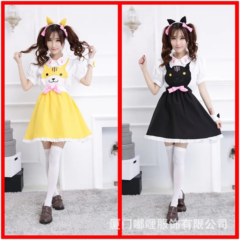 Neko Atsume Anime Games Cosplay Cute Cat Maid Costume Restaurant Work Clothes Lolita Dresses 
Neko Atsume Anime Games Cosplay Cute Cat Maid Costume Restaurant Work Clothes Lolita Dresses