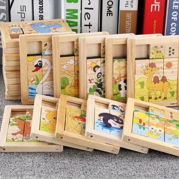 3D Wooden Puzzle Toys for Children 3 Years Old Portable 9 Pieces Puzzle Board Assembly Kids Early Education Montessori Toys 
3D Wooden Puzzle Toys for Children 3 Years Old Portable 9 Pieces Puzzle Board Assembly Kids Early Education Montessori Toys