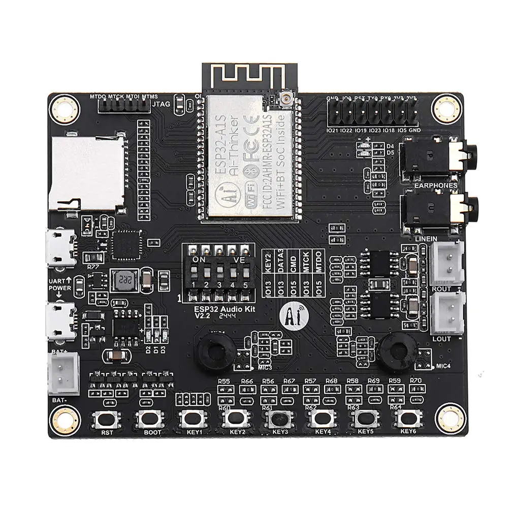 ESP32-Audio-Kit ESP32 Audio Development Board WiFi Bluetooth Module Low Power Dual-Core with ESP32-A1S 8M PSRAM Serial to WiFi
ESP32-Audio-Kit ESP32 Audio Development Board WiFi Bluetooth Module Low Power Dual-Core with ESP32-A1S 8M PSRAM Serial to WiFi