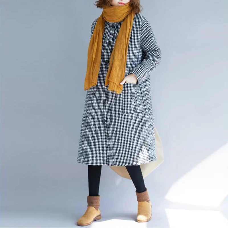 EORUTCIZ Winter Thick Women Parka Long Jacket Warm Plaid Oversize Coat Vintage Harajuku Autumn Outerwear LM565 
EORUTCIZ Winter Thick Women Parka Long Jacket Warm Plaid Oversize Coat Vintage Harajuku Autumn Outerwear LM565