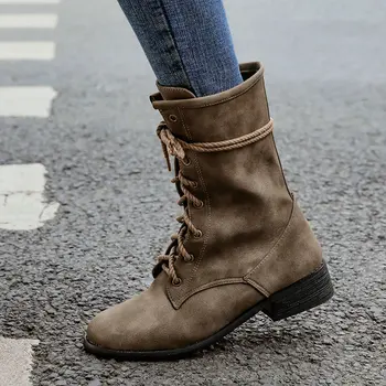 Yellow Khaki Ankle Boots Women Comfort Round Toe Flat Heel Boots Lace-up Short Boots Ladies 2019 Winter Riding Boots Woman Boots
Yellow Khaki Ankle Boots Women Comfort Round Toe Flat Heel Boots Lace-up Short Boots Ladies 2019 Winter Riding Boots Woman Boots