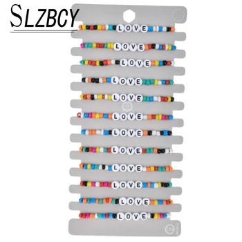 Bohemia Women Acrylic Letter Love Charm Bracelet Set Colorful Wood Beads Adjustable Braided Bracelet Wristband Jewelry 12pcs/lot 
Bohemia Women Acrylic Letter Love Charm Bracelet Set Colorful Wood Beads Adjustable Braided Bracelet Wristband Jewelry 12pcs/lot