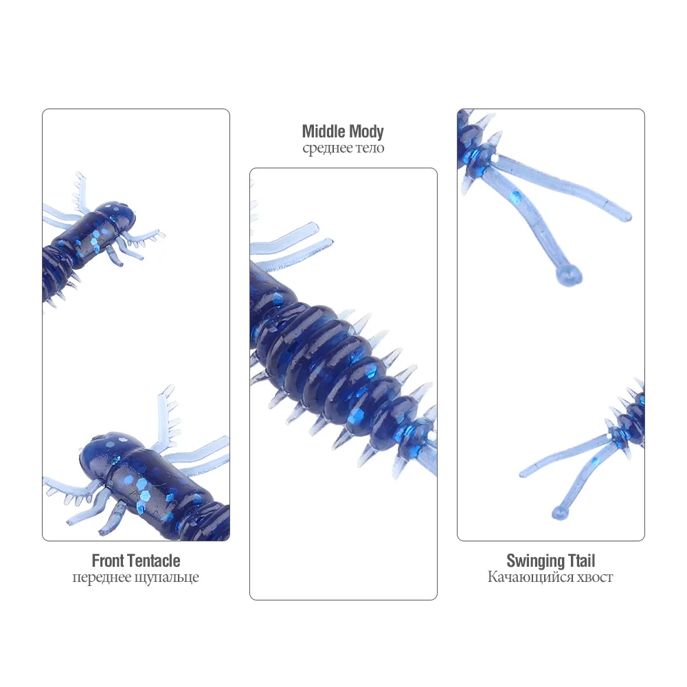 DONQL 20Pcslot Silicone Fishing Lure Artificial Silicone Soft Worm Swimbait 30mm 0.6g Jiging Fishing Bait Tackle Bass Soft Lures主图01 (5) - 副本