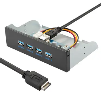 USB 3.0 HUB 4 Ports Front Panel Motherboard to USB 3.1 Front Panel Header Cable for 5.25" CD-ROM Bay
USB 3.0 HUB 4 Ports Front Panel Motherboard to USB 3.1 Front Panel Header Cable for 5.25" CD-ROM Bay