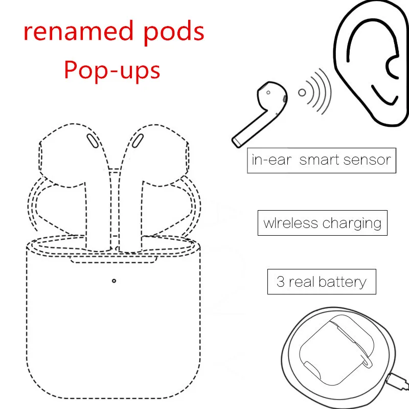 smart for Original Rename airpods 2 case pop up Bluetooth Wireless earphones induction control Earbud for apple iPhone redmi
smart for Original Rename airpods 2 case pop up Bluetooth Wireless earphones induction control Earbud for apple iPhone redmi