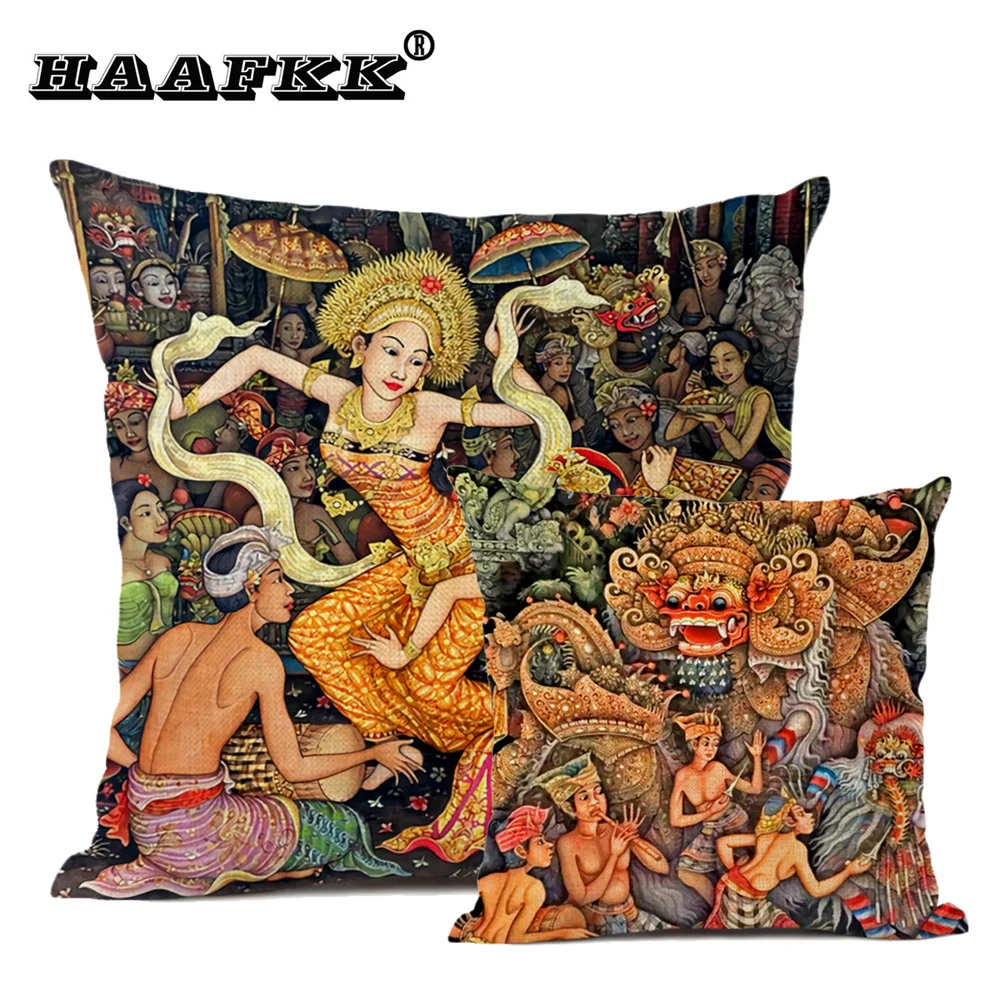 Figure pattern cushion cover Thai figure myth art decoration pillow 45x45cm flax pillow office coffee shop accessories
Figure pattern cushion cover Thai figure myth art decoration pillow 45x45cm flax pillow office coffee shop accessories