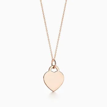 Sterling silver 925 classic fashion rose gold heart pendant ladies necklace jewelry holiday gift 
Sterling silver 925 classic fashion rose gold heart pendant ladies necklace jewelry holiday gift
