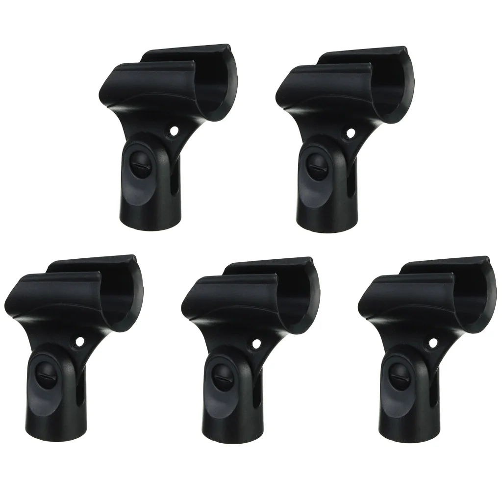 Lot 5 Pieces Black Adjustable Microphone Stand Plastic Clamp Clip Holder Mount 5/8'' for Studio Recording Microphone Accessory
Lot 5 Pieces Black Adjustable Microphone Stand Plastic Clamp Clip Holder Mount 5/8'' for Studio Recording Microphone Accessory