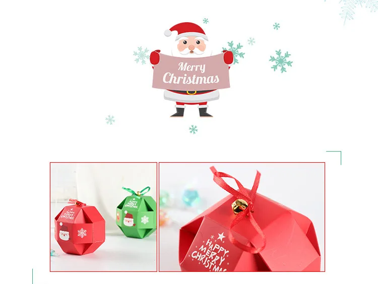 pcs/lot creative round christmas eve gift box candy sweets apple