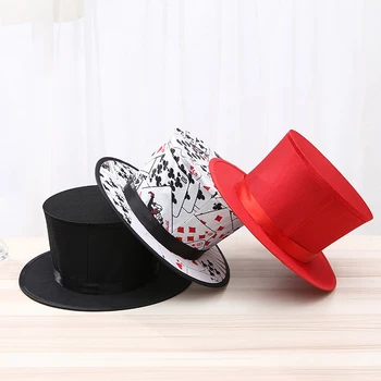 Magician Folding Top Hat Spring Magic Tricks Black Playing Card Pattern Appearing/Vanishing Objects Hat Stage Accessories Gimmic
Magician Folding Top Hat Spring Magic Tricks Black Playing Card Pattern Appearing/Vanishing Objects Hat Stage Accessories Gimmic
