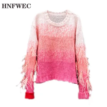 2019 new round neck full sleeves fur patchwork knits pullover sweater autumn and winter changed colors D299
2019 new round neck full sleeves fur patchwork knits pullover sweater autumn and winter changed colors D299