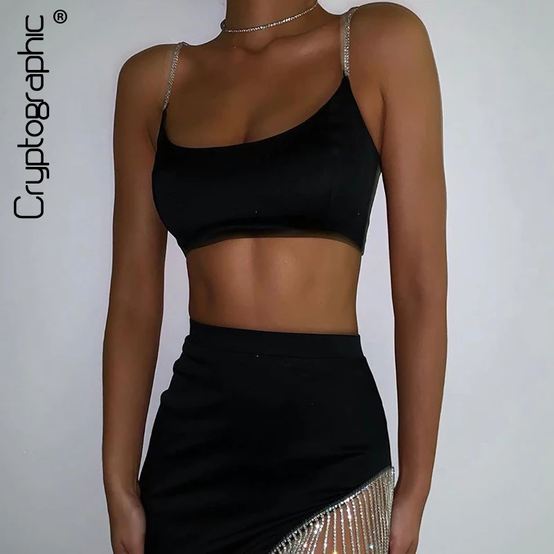 

Cryptographic Fringes Diamond Two Piece Skirt Set Women Outfits Sexy High Waist Mini Skirt Party Clubwear Festival Clothing