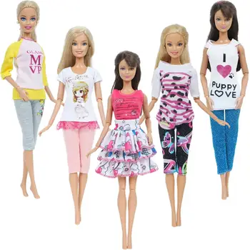 5 Sets Fashion Outfits Mixed Style Casual Wear Handmade T-shirt Blouse Pants Skirt Clothes For Barbie Doll 12'' Accessories Toys
5 Sets Fashion Outfits Mixed Style Casual Wear Handmade T-shirt Blouse Pants Skirt Clothes For Barbie Doll 12'' Accessories Toys