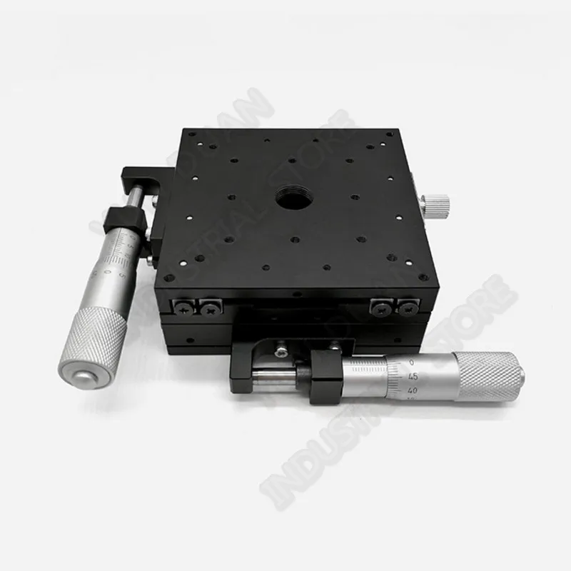 100*100mm XY Axis 4" Trimming Station Manual Displacement Platform Cross Roller Guide Way Linear Stage Sliding Table LY100-L |