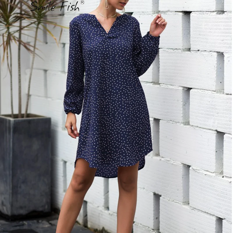 2019 Dot Women Autumn Chiffon Sexy Mini Long Puff Sleeve V-neck Dresses Office Lady Navy Blue Slim Elegant V-neck Dresses GV052
2019 Dot Women Autumn Chiffon Sexy Mini Long Puff Sleeve V-neck Dresses Office Lady Navy Blue Slim Elegant V-neck Dresses GV052