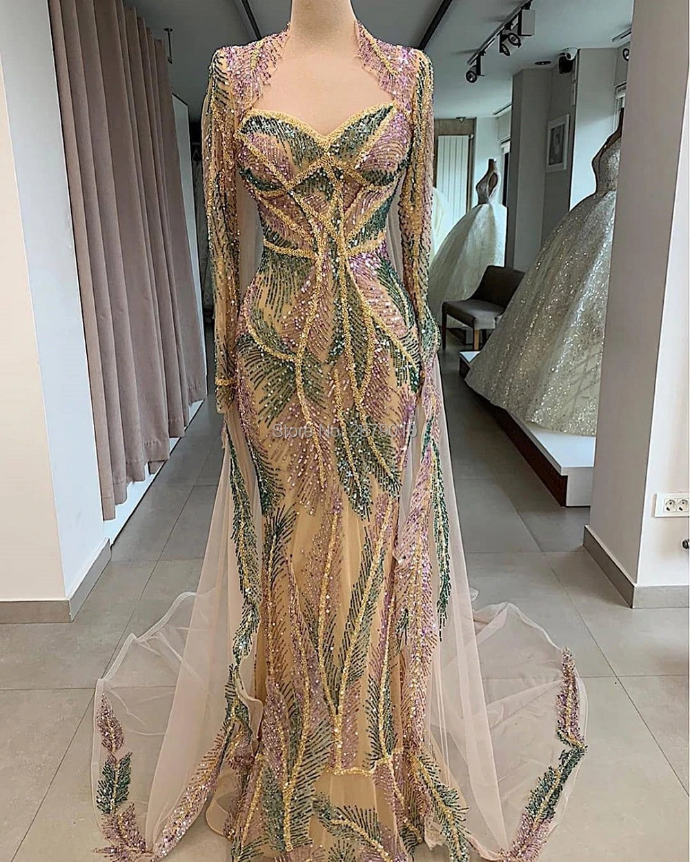 Kaftans Glitter Jacket Sweetheart Mermaid Evening Dress Long Sleeves Floor-length Metal Spraying Prom Dress Robe De Soiree Aibye
Kaftans Glitter Jacket Sweetheart Mermaid Evening Dress Long Sleeves Floor-length Metal Spraying Prom Dress Robe De Soiree Aibye