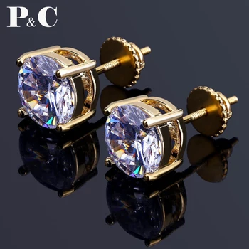 8mm AAA Zircon CZ Round Stud Earrings Hip hop Jewelry Men Copper Material Iced Bling Screw-back
8mm AAA Zircon CZ Round Stud Earrings Hip hop Jewelry Men Copper Material Iced Bling Screw-back