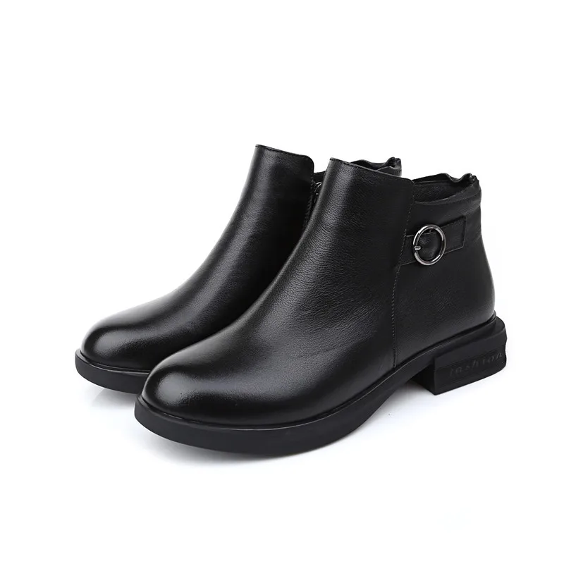 Genuine Leather Ankle Chelsea Boots Round Toe Low Flat Heel Winter Solid Women's Boots
Genuine Leather Ankle Chelsea Boots Round Toe Low Flat Heel Winter Solid Women's Boots