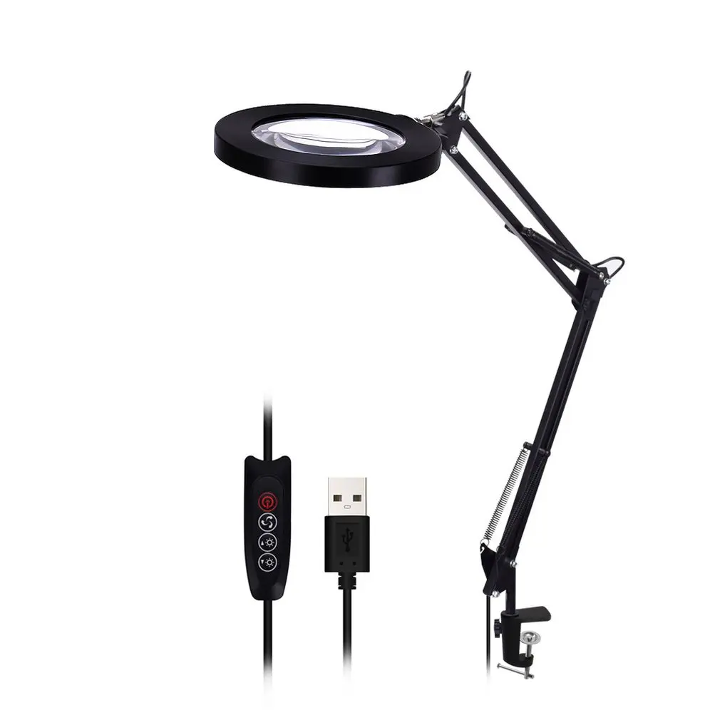 Led Folding Long Arm Clip Eye Protection Table Lamp Usb Reading Clip Book Lamp Magnifying Glass Electronic Maintenance Lamp
Led Folding Long Arm Clip Eye Protection Table Lamp Usb Reading Clip Book Lamp Magnifying Glass Electronic Maintenance Lamp