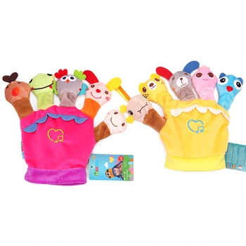 

Baby Toys Cute Animal Hand Puppet with Music Finger Doll Kindergarten Children Story Good Helper Toys 2020 New Hot