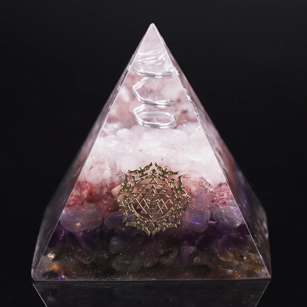 Orgone Pyramid Clear White Crystal Point With Strawberry And Amethyst Opal Energy Symbol Pyramide Emf Protection
Orgone Pyramid Clear White Crystal Point With Strawberry And Amethyst Opal Energy Symbol Pyramide Emf Protection