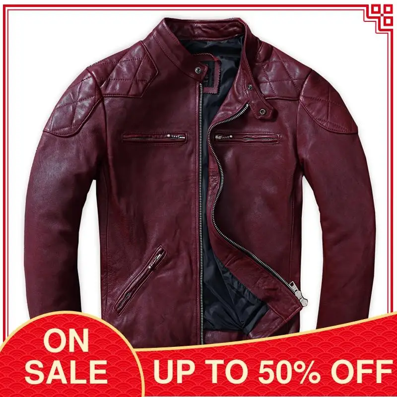 2020 Dark Brown Slim Fit Biker Style Genuine Leather Jacket Men Plus Size 5XL Real Natural Sheepskin Autumn Motorcycle Coat
2020 Dark Brown Slim Fit Biker Style Genuine Leather Jacket Men Plus Size 5XL Real Natural Sheepskin Autumn Motorcycle Coat