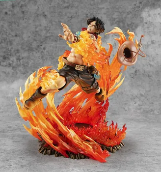 

new 25cm One Piece Ace Fire Fist PVC Action Figure One Piece Anime Portgas·D· Ace 15th Anniversary Max Collection Figurine Toy