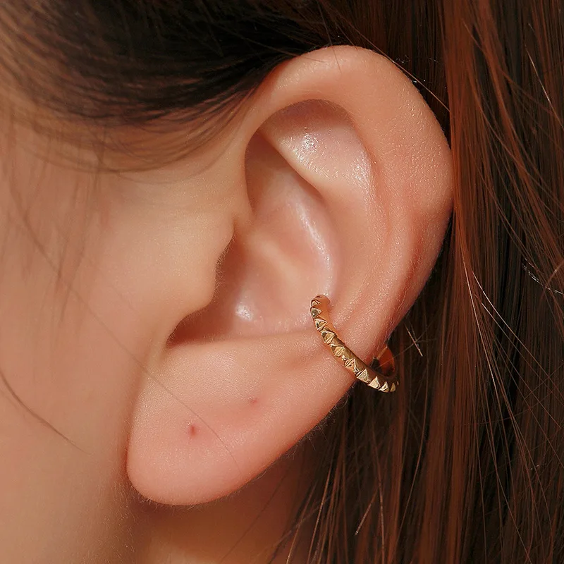 Simple Metal U-shaped Ear Cuff Non Pierced Clip Earrings for Women Trendy Punk Small Geometric Carved Jewelry | Украшения и