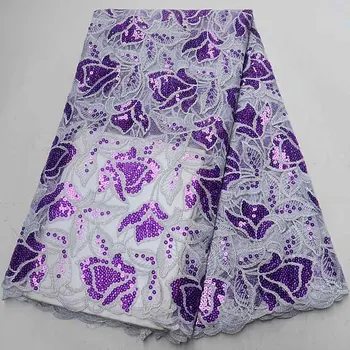2019 African Net Lace Fabric, High Quality Elegant Purple Sequins Nigerian Wedding Lace Fabrics 5Yards Sequins French Tulle lace
2019 African Net Lace Fabric, High Quality Elegant Purple Sequins Nigerian Wedding Lace Fabrics 5Yards Sequins French Tulle lace