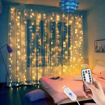 3m LED Fairy Lights Garland Curtain Lamp Remote Control USB String Lights New Year Christmas Decorations for Home Bedroom Window
3m LED Fairy Lights Garland Curtain Lamp Remote Control USB String Lights New Year Christmas Decorations for Home Bedroom Window