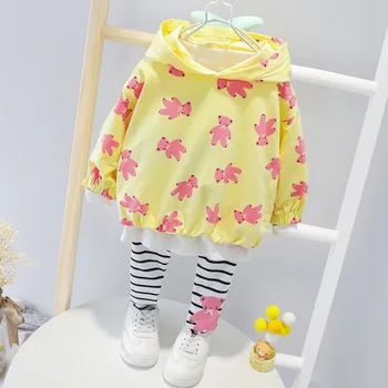 Autumn Baby Girl Clothes Outfit Infant Cartoon Bear Printed Sweatshirt+Striped Leggings Two Piece Newborn Set Toddler Girls Suit 
Autumn Baby Girl Clothes Outfit Infant Cartoon Bear Printed Sweatshirt+Striped Leggings Two Piece Newborn Set Toddler Girls Suit