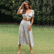 Ardm Elegant Square Neck Lace Up Flower Print High Waist Split Skirt Set Short Sleeve Ruffle Summer Two Piece Set Women Skirt
Ardm Elegant Square Neck Lace Up Flower Print High Waist Split Skirt Set Short Sleeve Ruffle Summer Two Piece Set Women Skirt