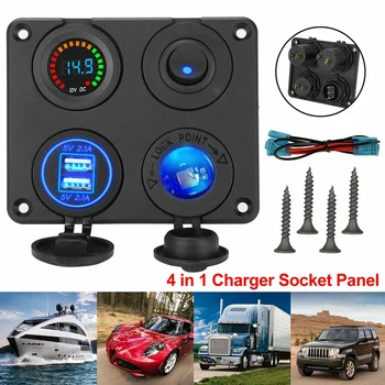 12V 4.2A Dual USB Car -Cigarette Charger Lighter Socket Adapter 4 in 1 Switch Panel Blue LED
12V 4.2A Dual USB Car -Cigarette Charger Lighter Socket Adapter 4 in 1 Switch Panel Blue LED