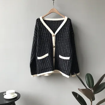 2019 Women Autumn V-Neck Knitted Sweater Coat Cardigans Long Sleeve Women Cardigans Coat Sweaters Pull Femme
2019 Women Autumn V-Neck Knitted Sweater Coat Cardigans Long Sleeve Women Cardigans Coat Sweaters Pull Femme