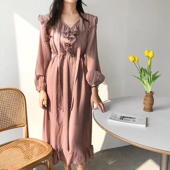 2019 New Autumn Women Solid Chiffon Dress Ruffled Pleated Lantern Loose Pleated Slim Temperament Fairy Dress Rr309
2019 New Autumn Women Solid Chiffon Dress Ruffled Pleated Lantern Loose Pleated Slim Temperament Fairy Dress Rr309