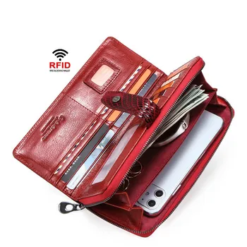 Rfid Guard Against Theft Brush Genuine Leather Ma'am Wallet More Function Hasp Woman Hand Package European style designer purses
Rfid Guard Against Theft Brush Genuine Leather Ma'am Wallet More Function Hasp Woman Hand Package European style designer purses
