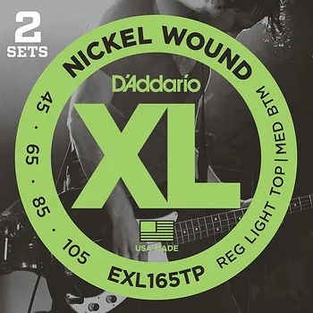 Exl165tp nickel wound strings for bass guitar, custom light, 45-105, 2 sets, long, D'Addario
Exl165tp nickel wound strings for bass guitar, custom light, 45-105, 2 sets, long, D'Addario