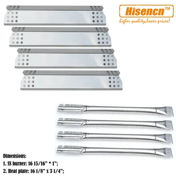 Hisencn BBQ Parts Kit SS Pipe Gas Grill Burner, SS Heat Plate Tent Shield Replacement Kitchen Aid 720-0733A,4 Burner Gas Grill 
Hisencn BBQ Parts Kit SS Pipe Gas Grill Burner, SS Heat Plate Tent Shield Replacement Kitchen Aid 720-0733A,4 Burner Gas Grill