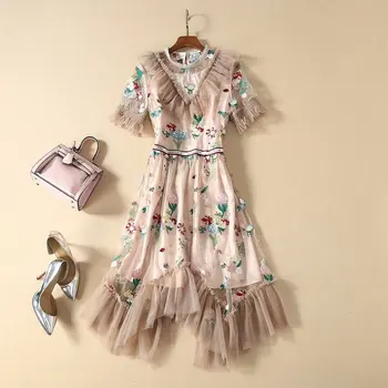 New 2020 spring summer women floral mebroidery mesh dress stand collar brand ruffles front designer asymmetric dresses
New 2020 spring summer women floral mebroidery mesh dress stand collar brand ruffles front designer asymmetric dresses