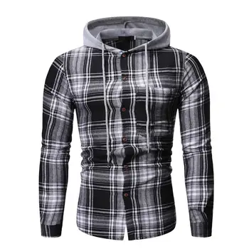 Grid Hooded Long-sleeved Slim fit Dress Men's Shirt Check Plaid Shirt For Man Casual Fashion White Red
Grid Hooded Long-sleeved Slim fit Dress Men's Shirt Check Plaid Shirt For Man Casual Fashion White Red