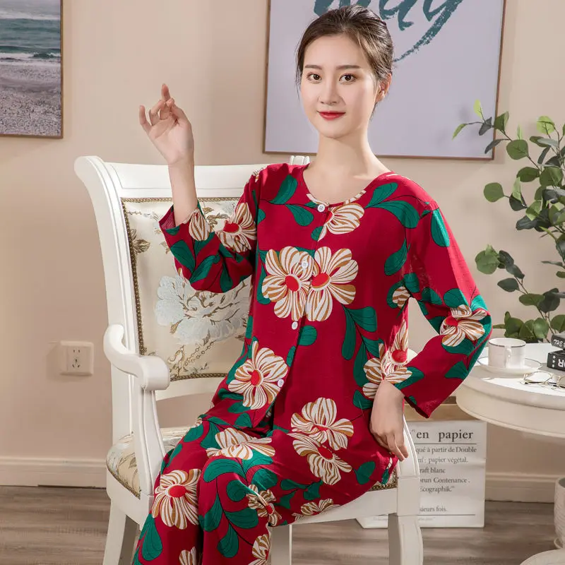 Middle-aged Womens Home Clothes Plus Large Size 4XLCotton Silk Pajamas Sets Female Summer Nightgowm Pjs Women Nightie
Middle-aged Womens Home Clothes Plus Large Size 4XLCotton Silk Pajamas Sets Female Summer Nightgowm Pjs Women Nightie