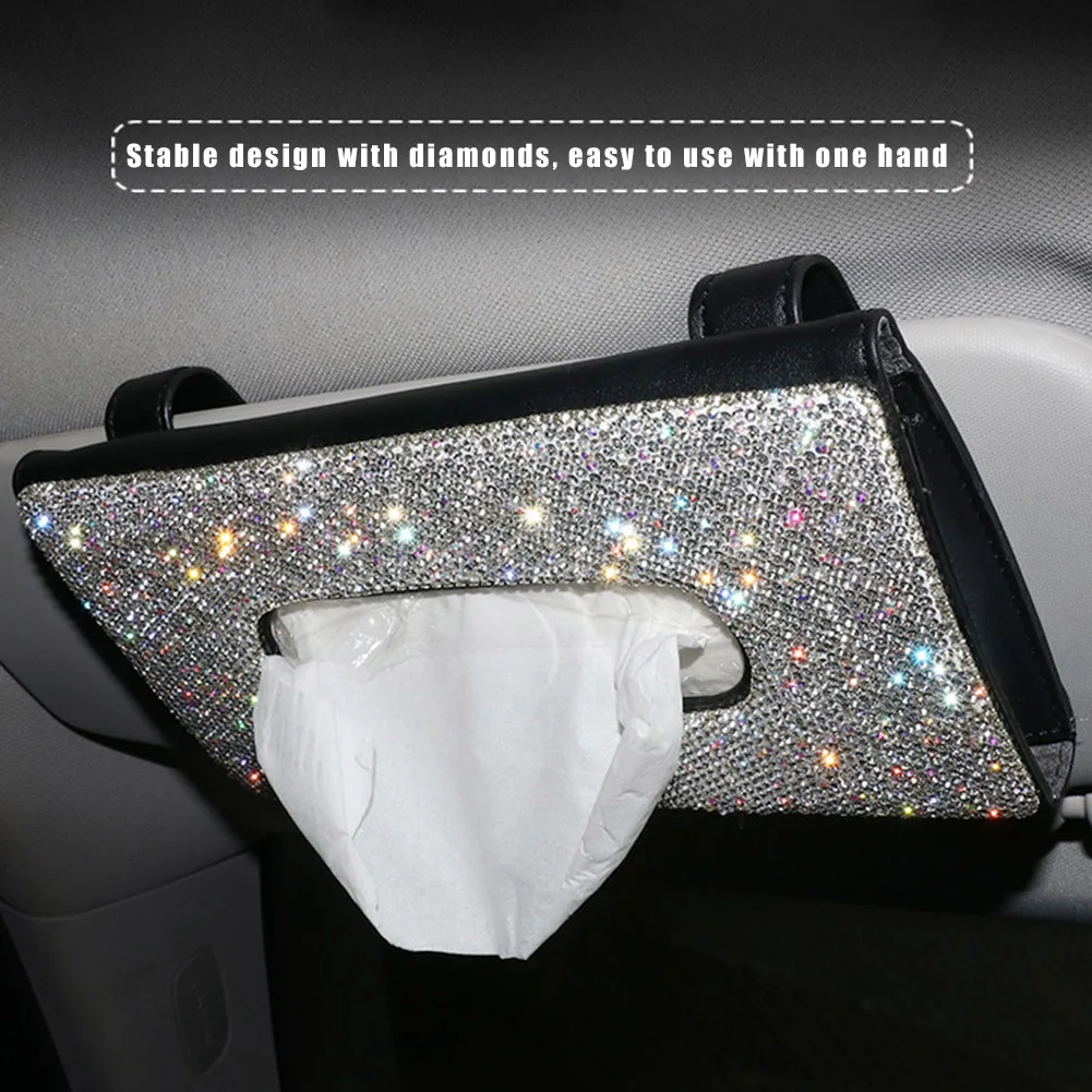 Crystal Car Tissue Box Sun Visor Diamond Leather Auto Tissue Paper Holder Case Sunvisor Hanging Napkin Interior Accessories
Crystal Car Tissue Box Sun Visor Diamond Leather Auto Tissue Paper Holder Case Sunvisor Hanging Napkin Interior Accessories