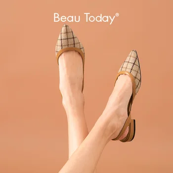 BeauToday Sandals Women Cow Leather Plaid Cloth Pointed Toe Buckle Strap Slingback Summer Lady Shallow Flat Shoes Handmade 32196
BeauToday Sandals Women Cow Leather Plaid Cloth Pointed Toe Buckle Strap Slingback Summer Lady Shallow Flat Shoes Handmade 32196
