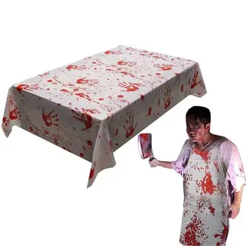 

Blood Fingerprint Table Decoration Bloodstain Tablecloth Horror Bloody Handprint Apron Scary Haunted House Halloween Party Prop