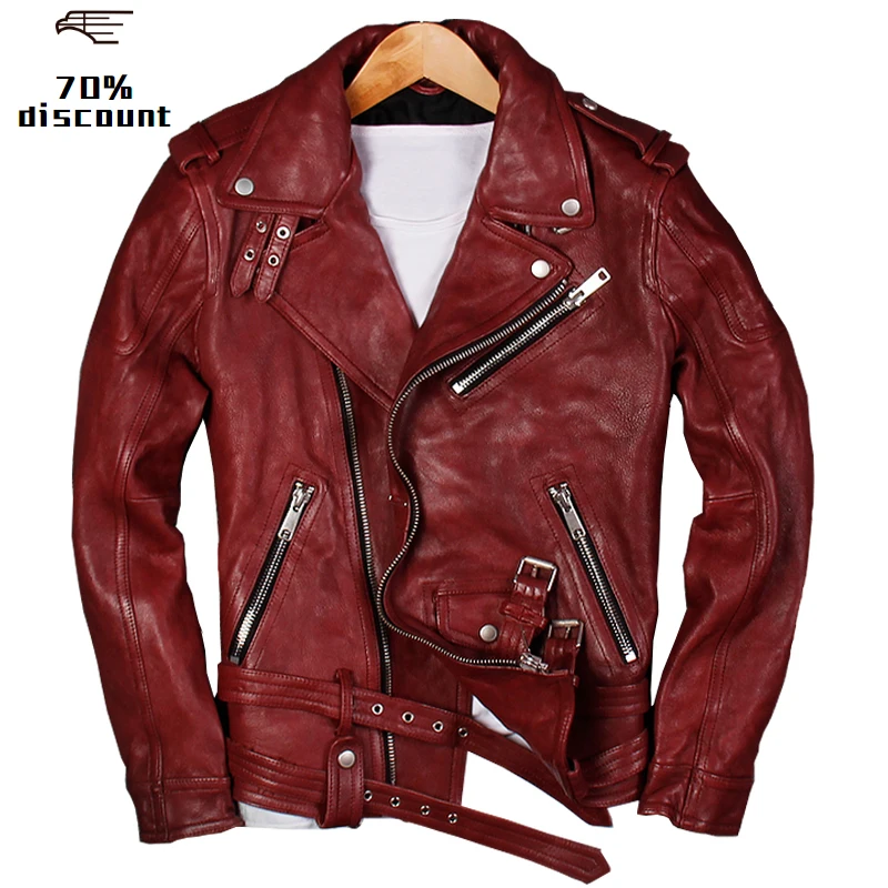 2020 Men Red Genuine Leather Motorcycle Jacket Plus Size XXXL Real Sheepskin Diagonal Zipper Leather Biker Coat FREE SHIPPING
2020 Men Red Genuine Leather Motorcycle Jacket Plus Size XXXL Real Sheepskin Diagonal Zipper Leather Biker Coat FREE SHIPPING
